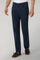 Pantalone 5 tasche in cotone e seta tinto in capo blu
