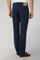 Pantalone 5 tasche in cotone e seta tinto in capo blu