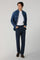 Pantalone 5 tasche in cotone e seta tinto in capo blu