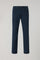 Pantalone 5 tasche in cotone e seta tinto in capo blu