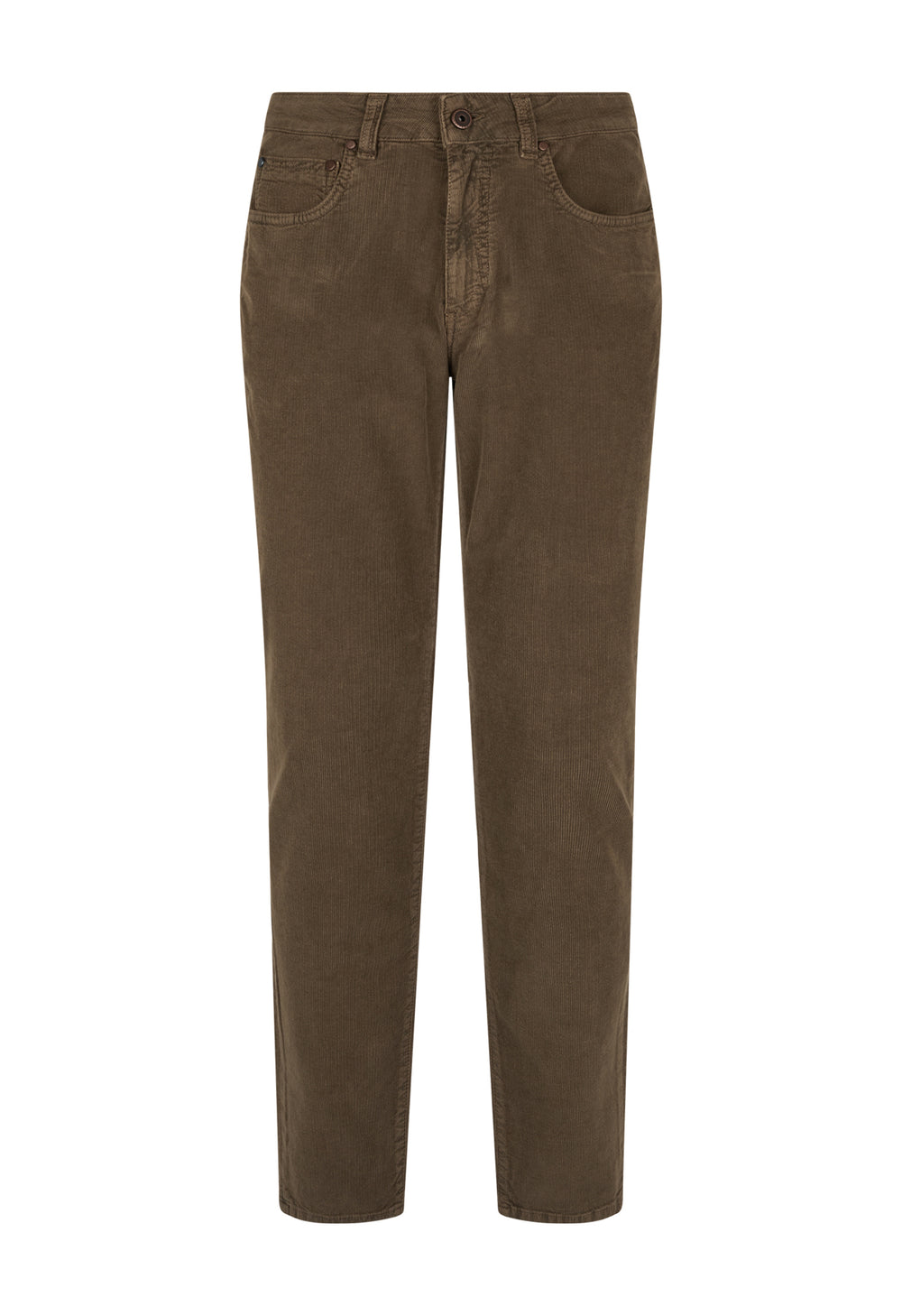 Olivgrüne Stückgefärbte Five-Pocket-Hose aus Samt