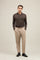 Beige Flanellhose mit zwei Abnähern