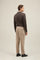 Beige Flanellhose mit zwei Abnähern