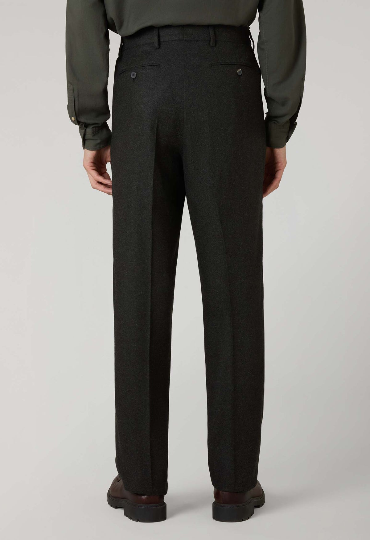 Dark Green Flannel Mario Trousers