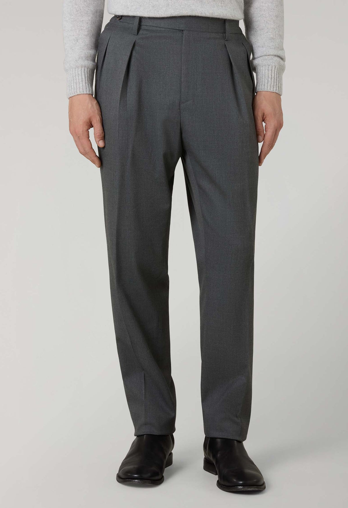 Grey Stretch Wool Mario Trousers