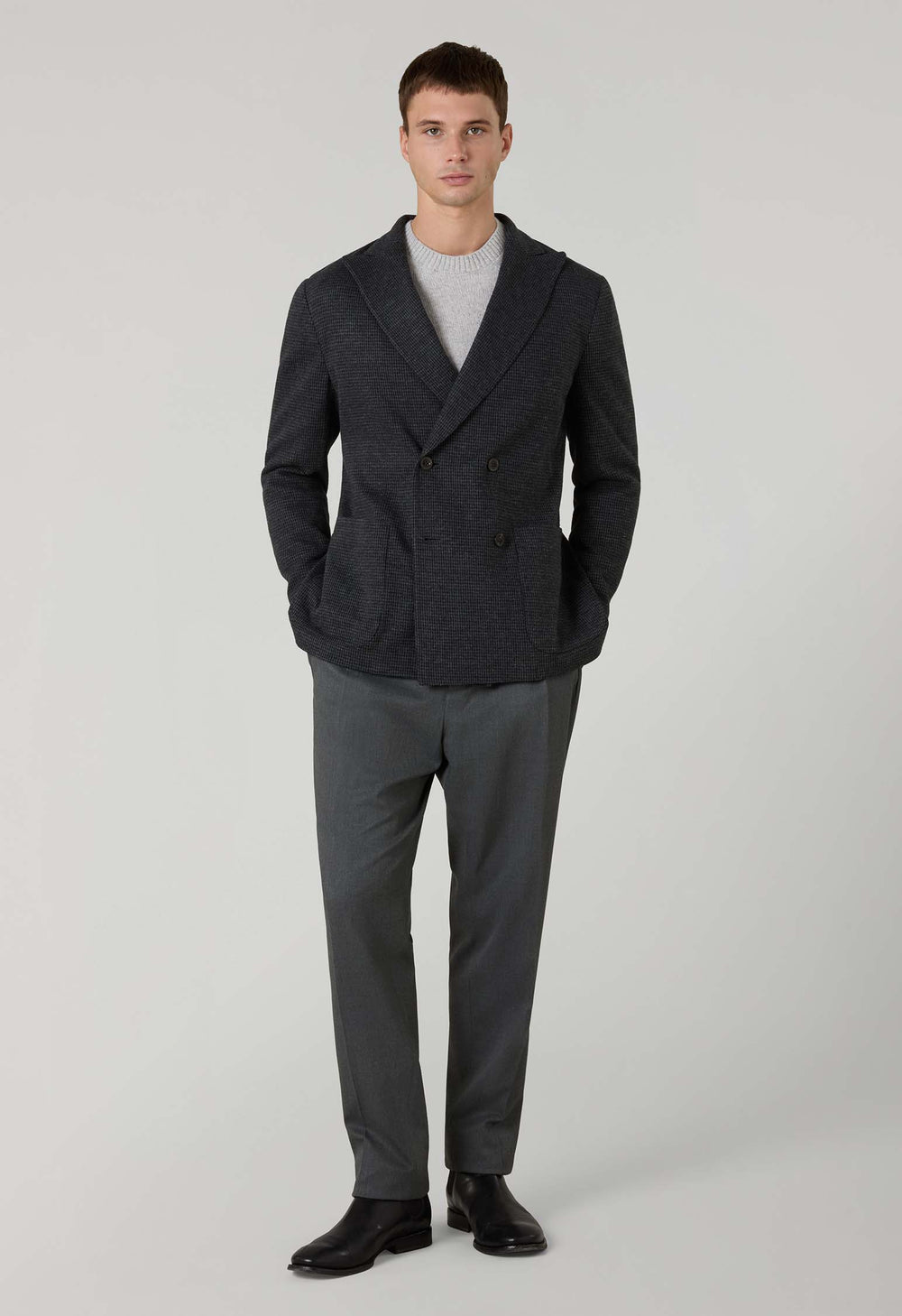 Grey Stretch Wool Mario Trousers