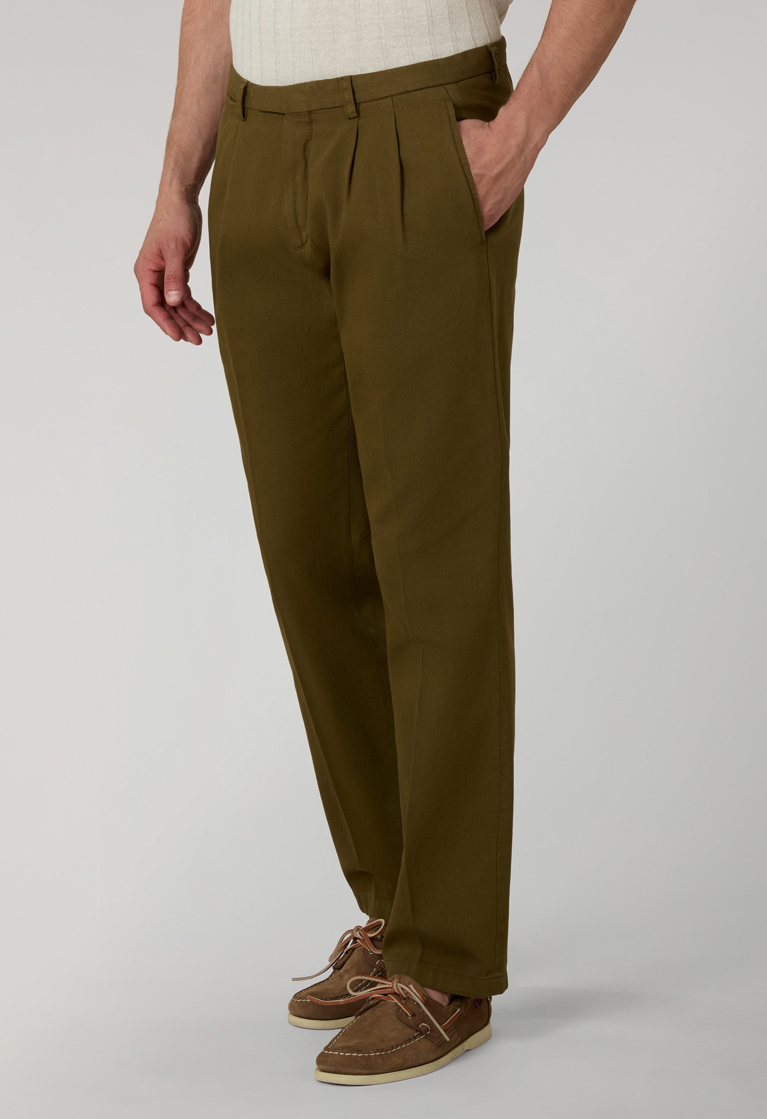 Pantalone Napoli in cotone stretch tinto in capo