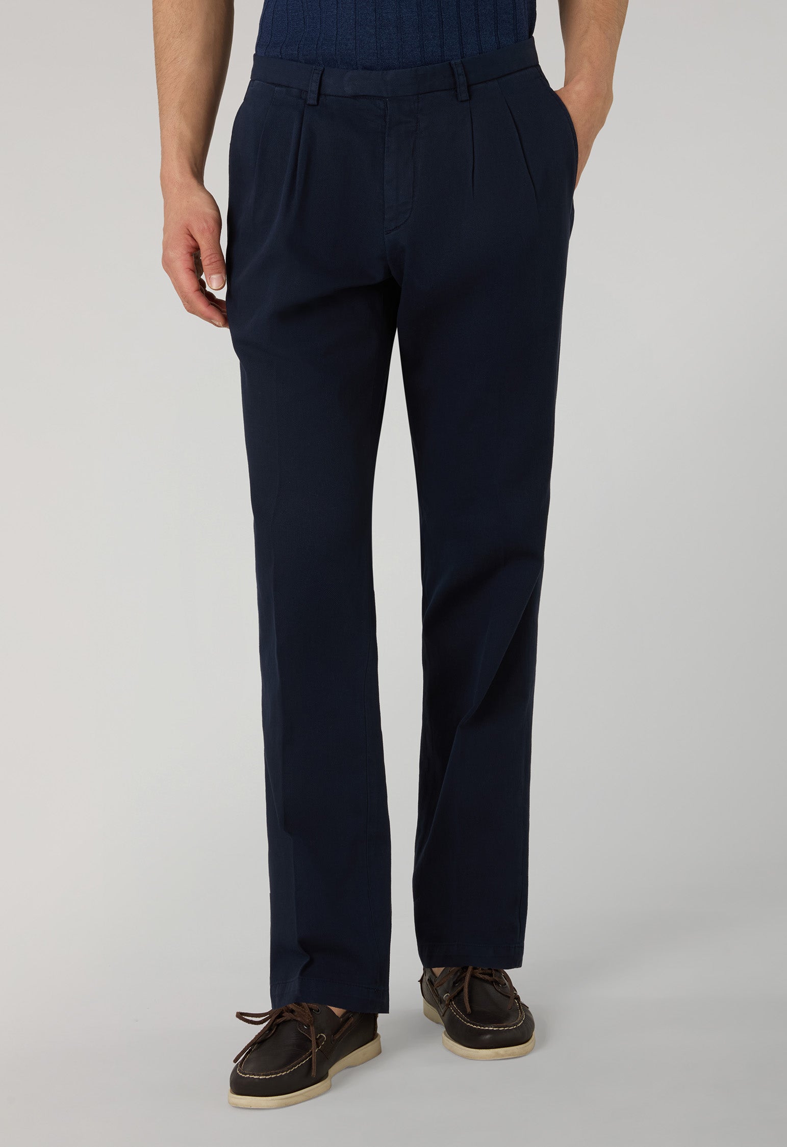 Pantalone Napoli in cotone stretch tinto in capo