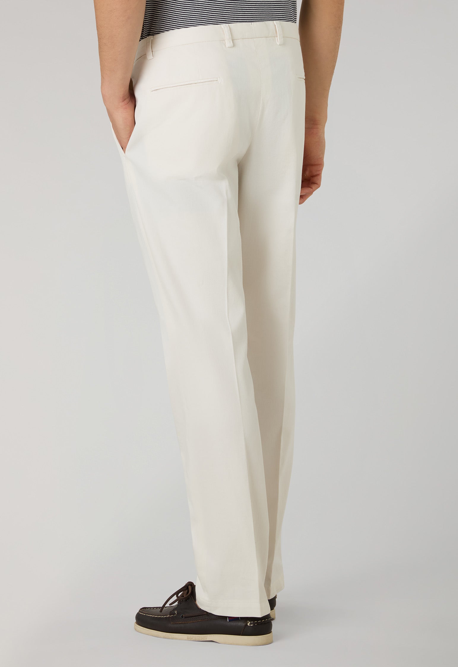 Pantalone Napoli in cotone stretch tinto in capo ghiaccio