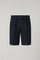Blue Garment Dyed Linen Bermuda