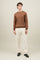 Brown Garment Dyed Wool Crewneck