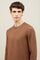 Brown Garment Dyed Wool Crewneck