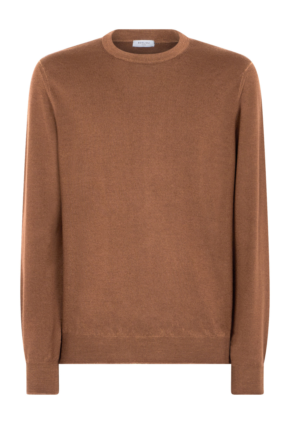 Brown Garment Dyed Wool Crewneck