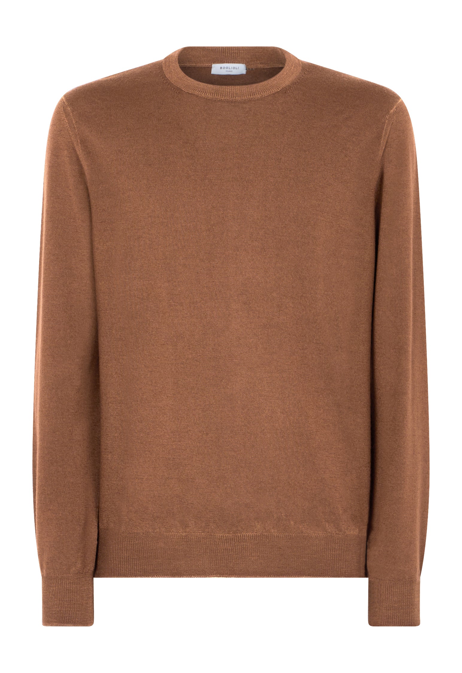Brown Garment Dyed Wool Crewneck