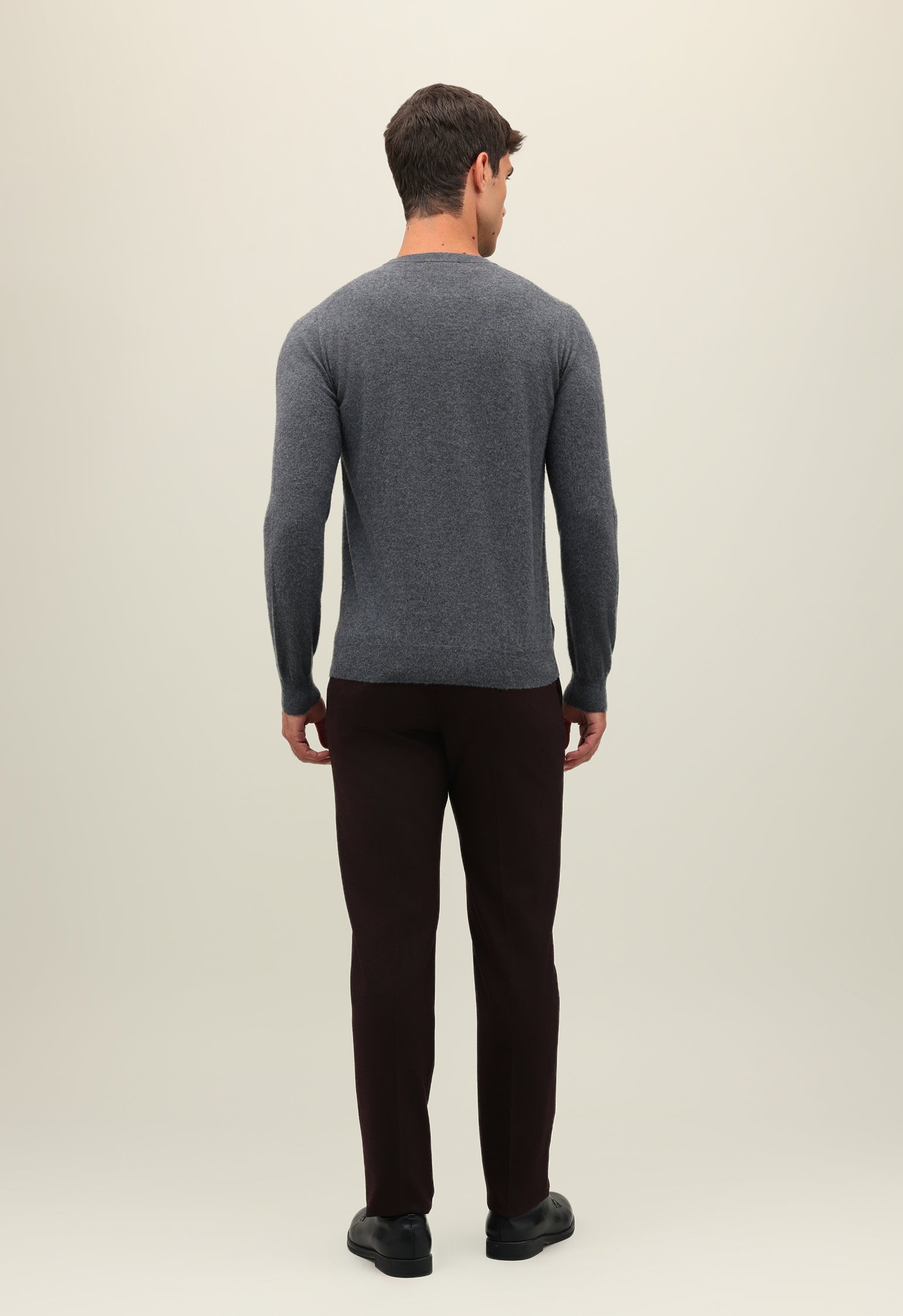 Grey Brushed Cashmere Crewneck