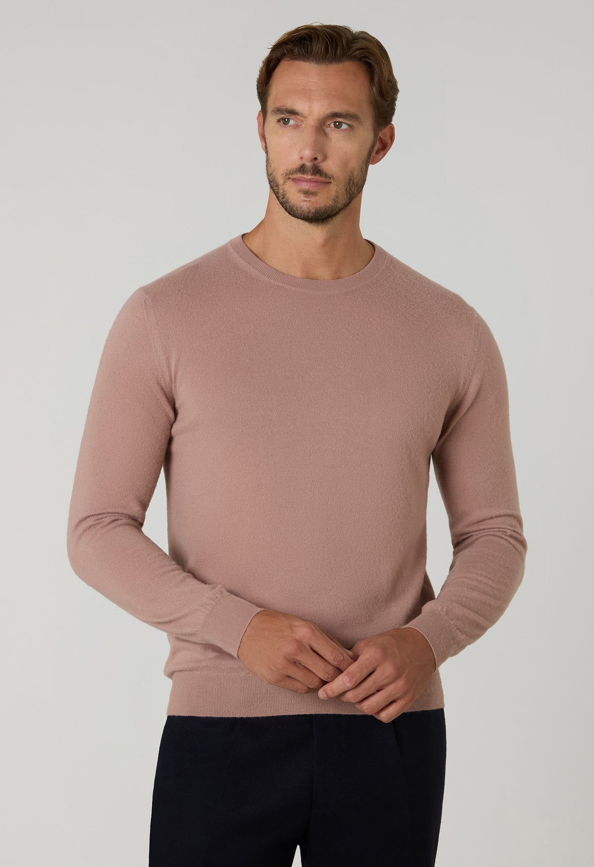 Pink Brushed Cashmere Crewneck