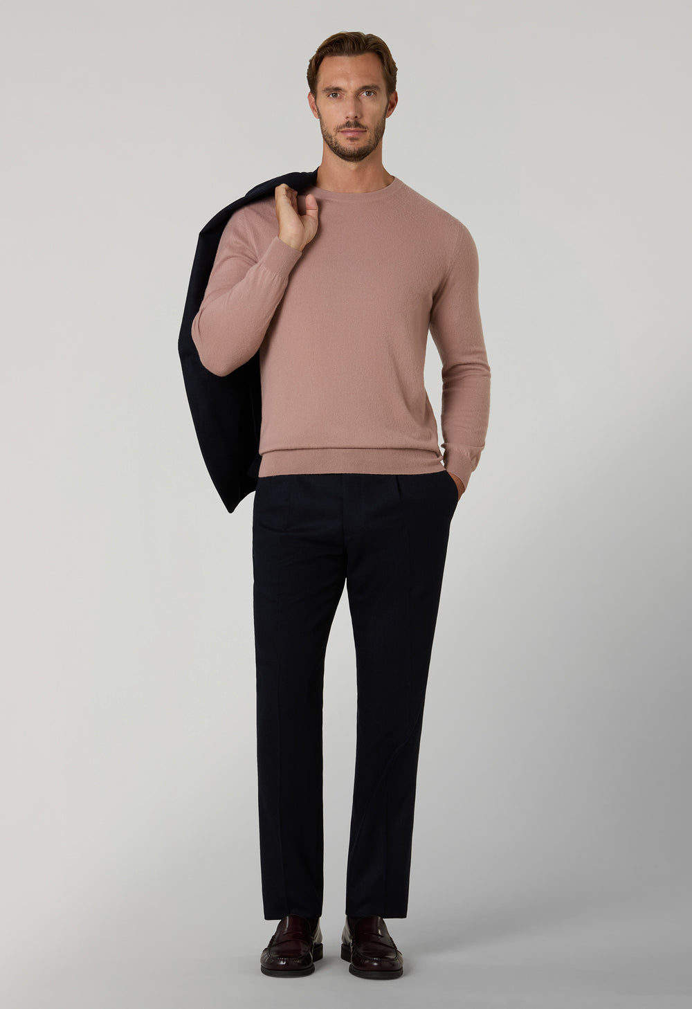 Pink Brushed Cashmere Crewneck