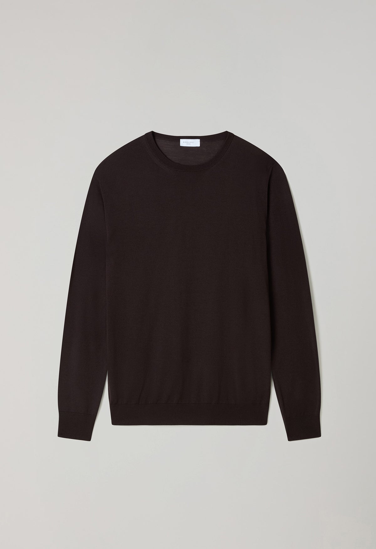 Dark Brown Superlight Wool Crewneck