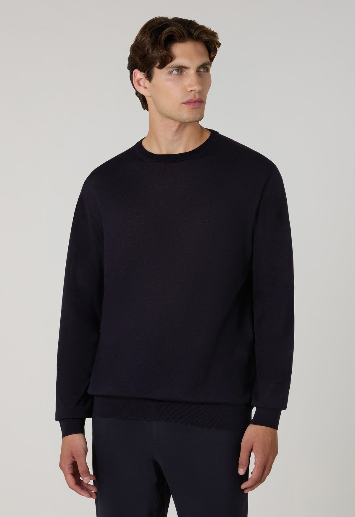 Blue Superlight Wool Crewneck