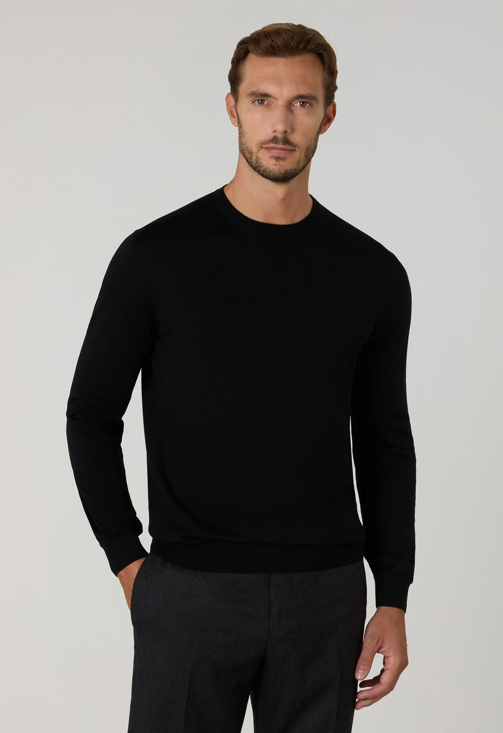 Black Wool Crewneck