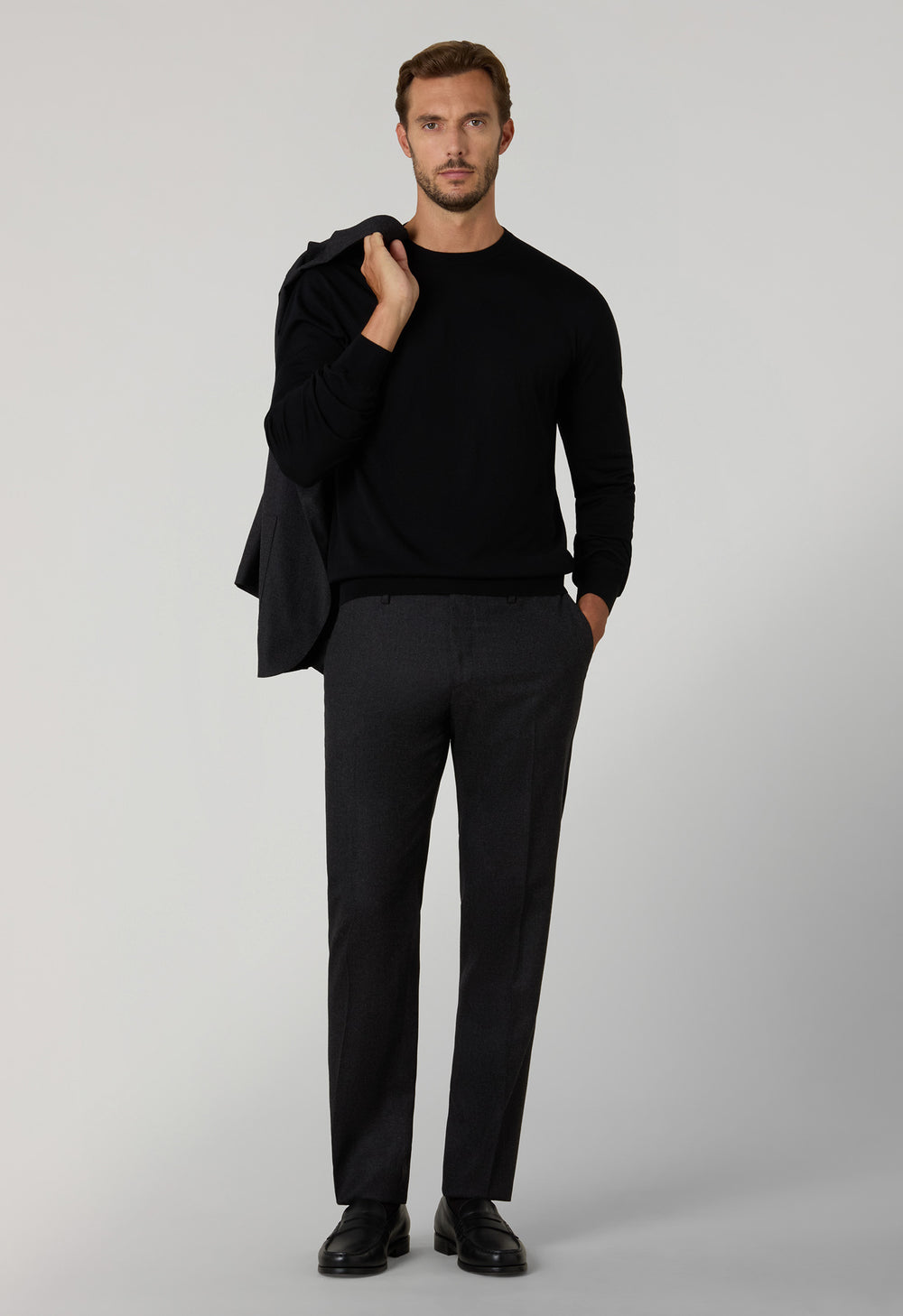 Black Wool Crewneck
