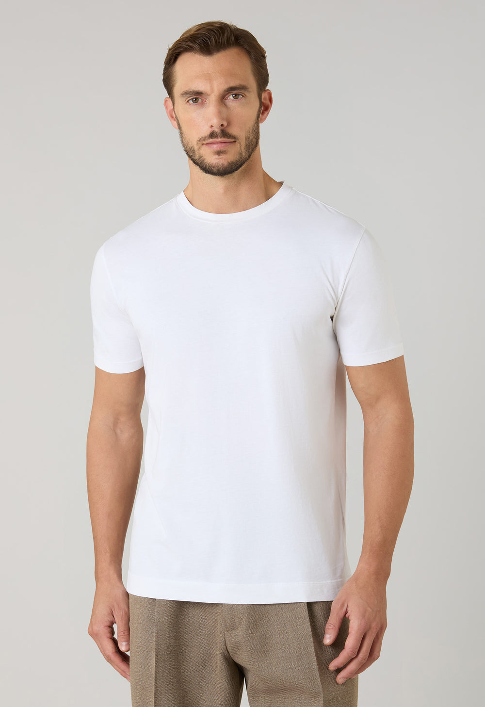 Weißes T-Shirt aus Baumwoll-Jersey