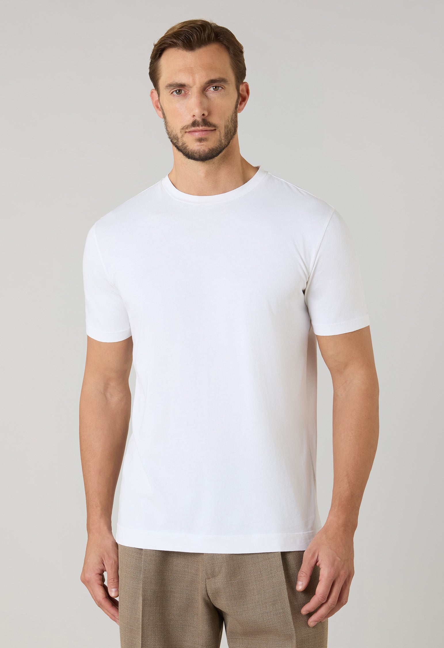 Weißes T-Shirt aus Baumwoll-Jersey