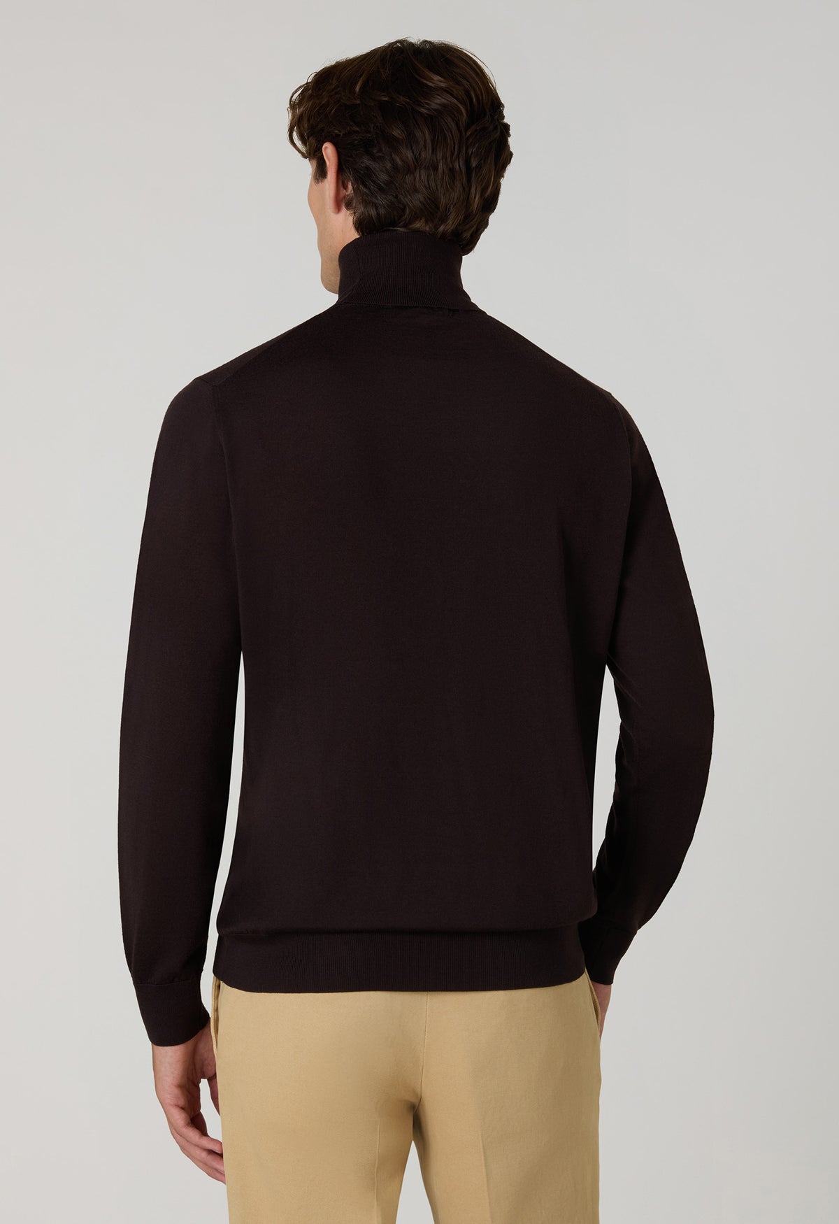 Dark Brown Superlight Wool Turtleneck