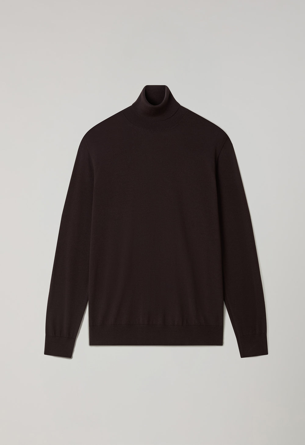 Dark Brown Superlight Wool Turtleneck