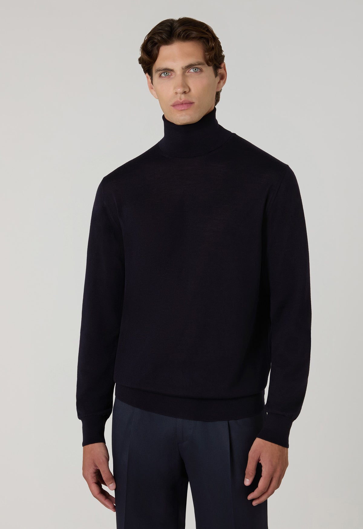 Blue Superlight Wool Turtleneck