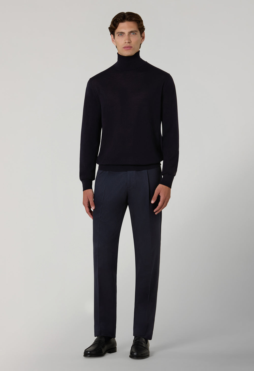 Blue Superlight Wool Turtleneck