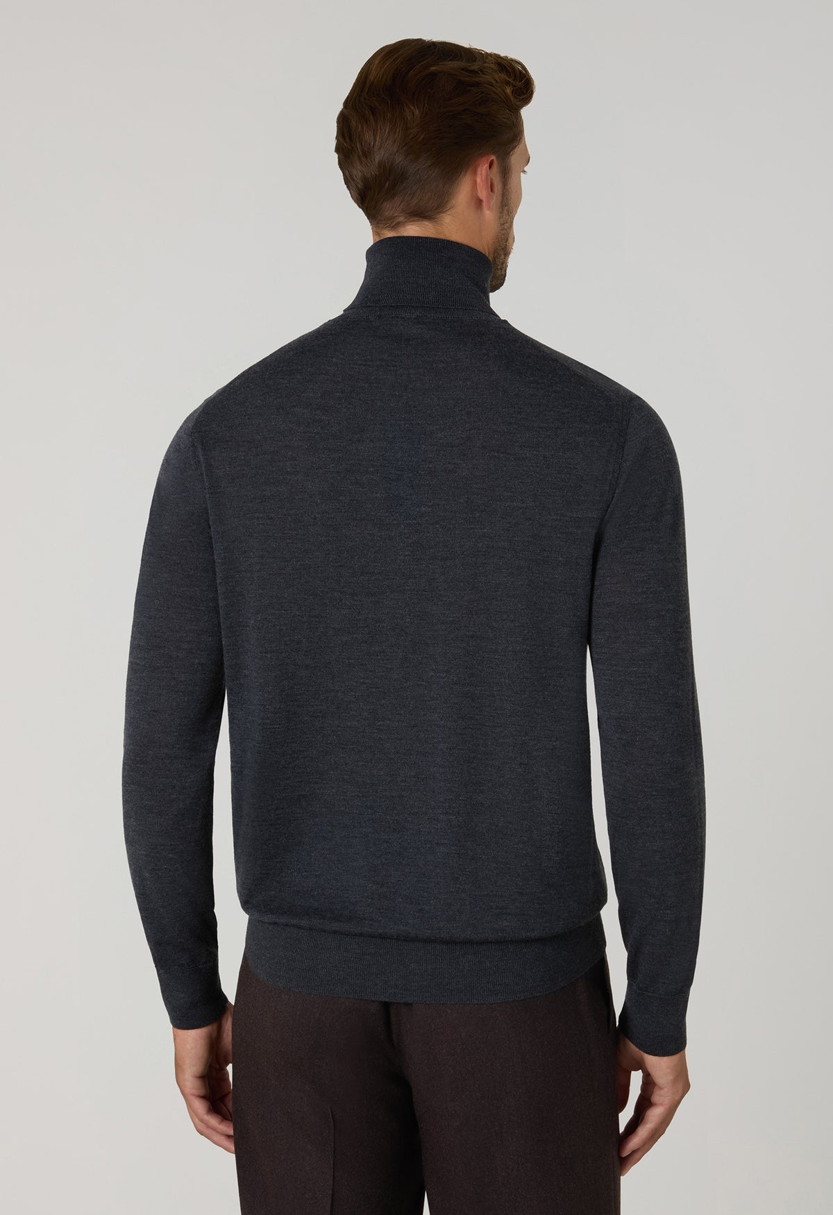 Dark Grey Superlight Wool Turtleneck