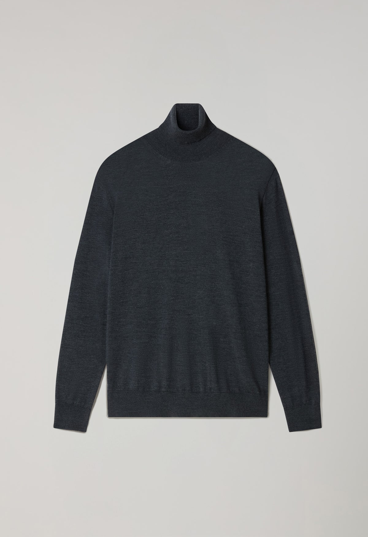 Dark Grey Superlight Wool Turtleneck