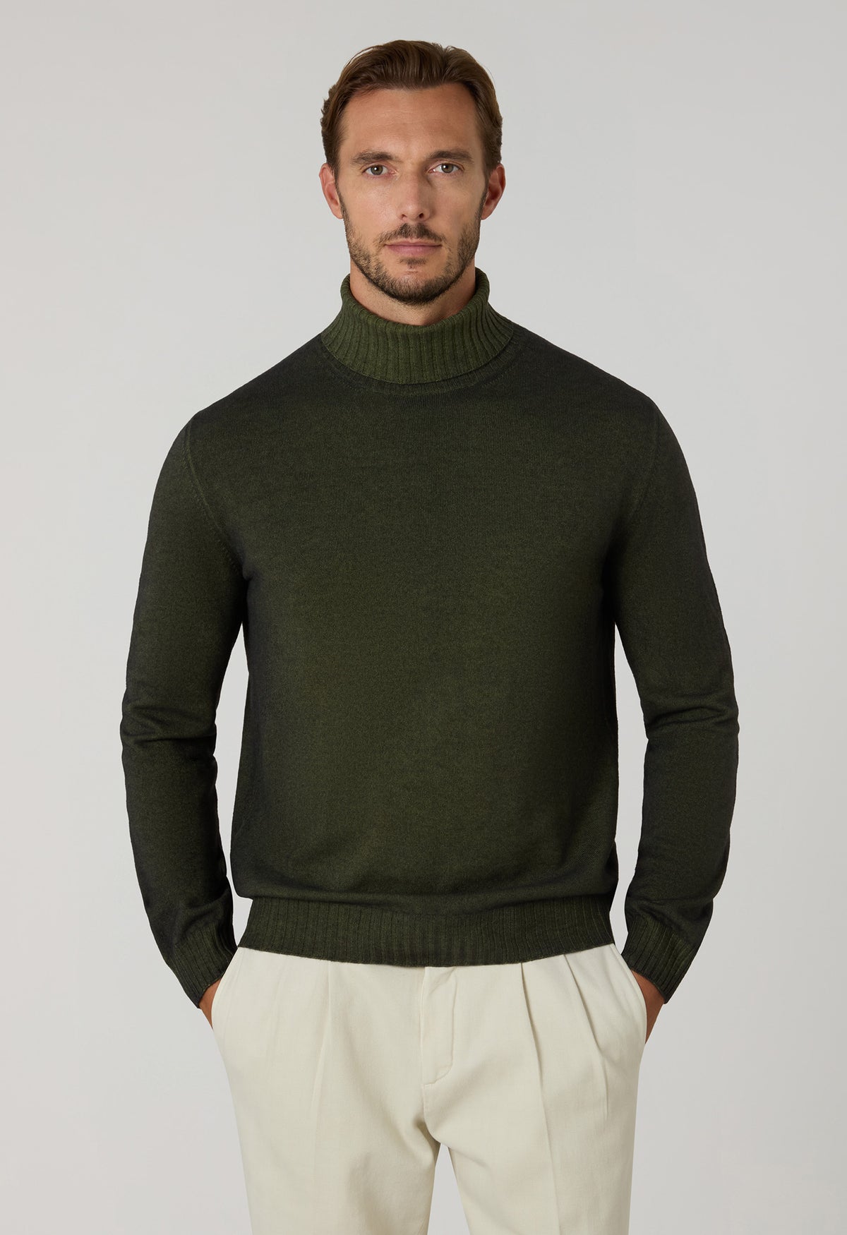 Green Tinto Velo Cashmere Turtleneck 