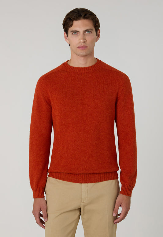 Orangefarbenes Rundhalsshirt aus Kaschmir