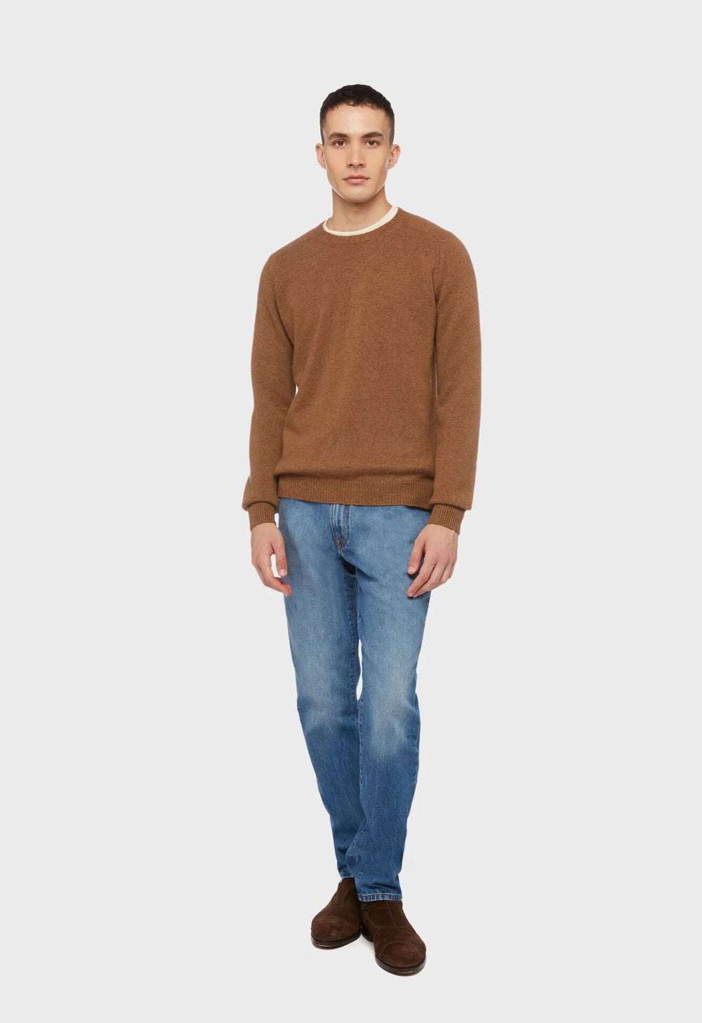 Brown Pure cashmere crewneck sweater