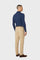 Blue cashmere long sleeve polo
