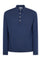 Blue cashmere long sleeve polo