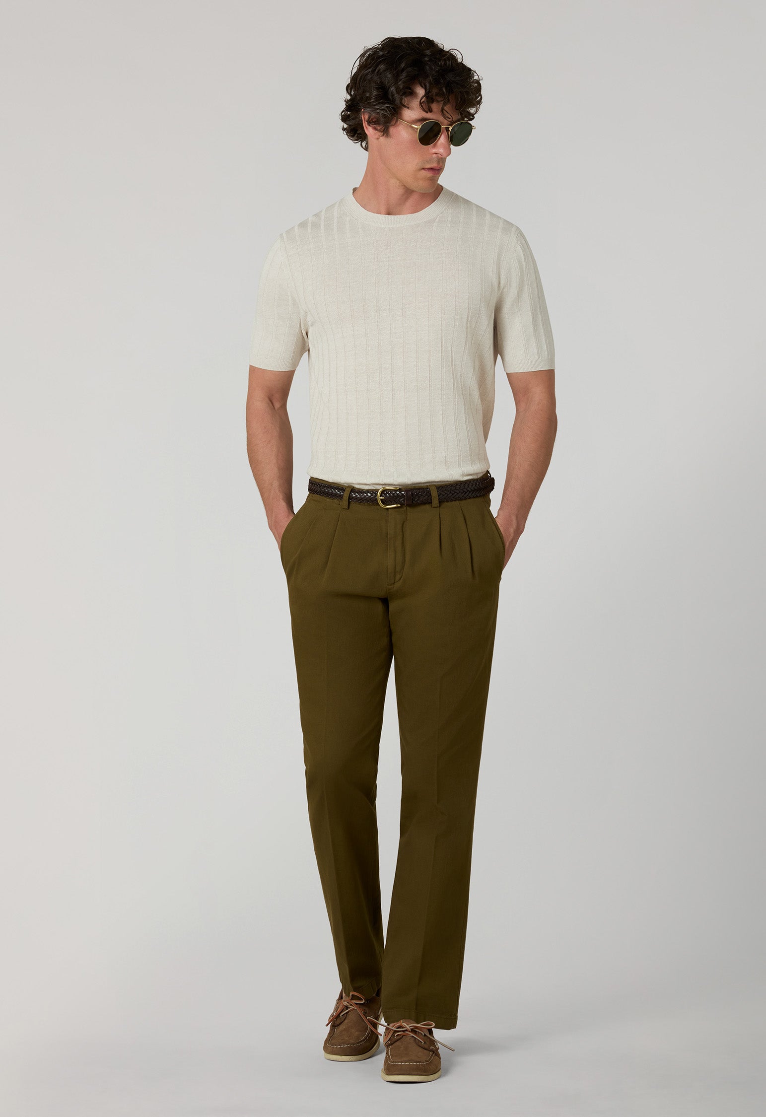 Linen Cotton Flat Rib T-Shirt