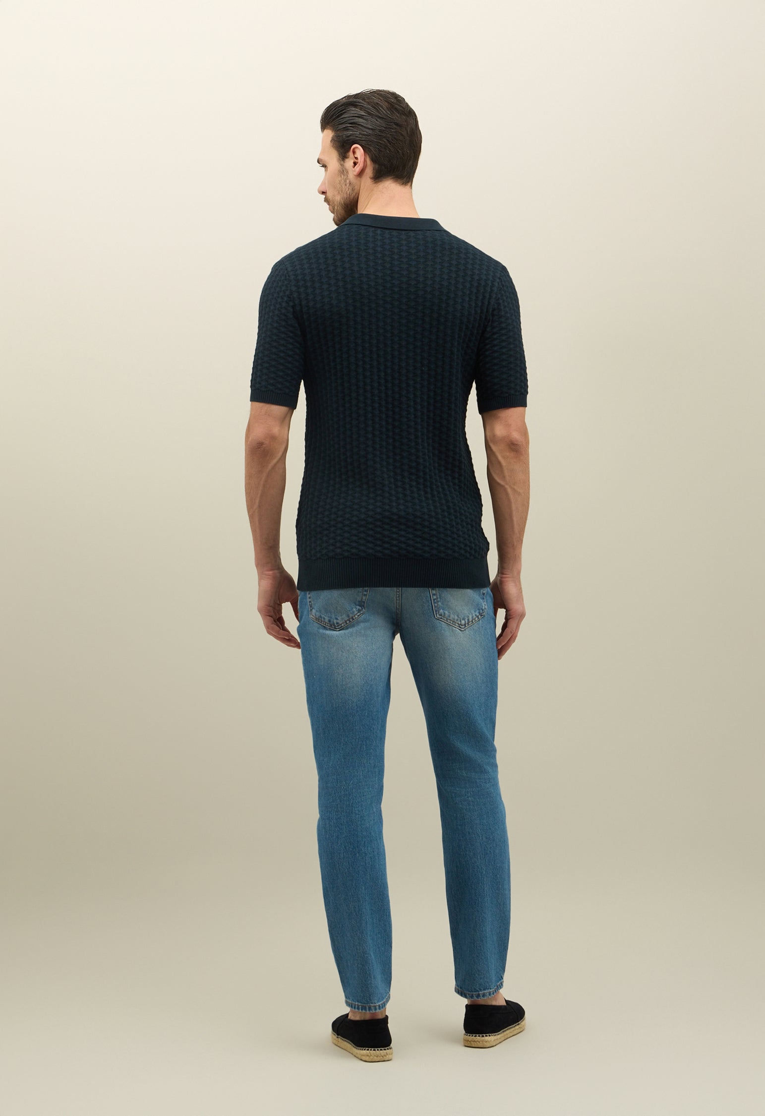 Jacquard Cotton short-sleeve P