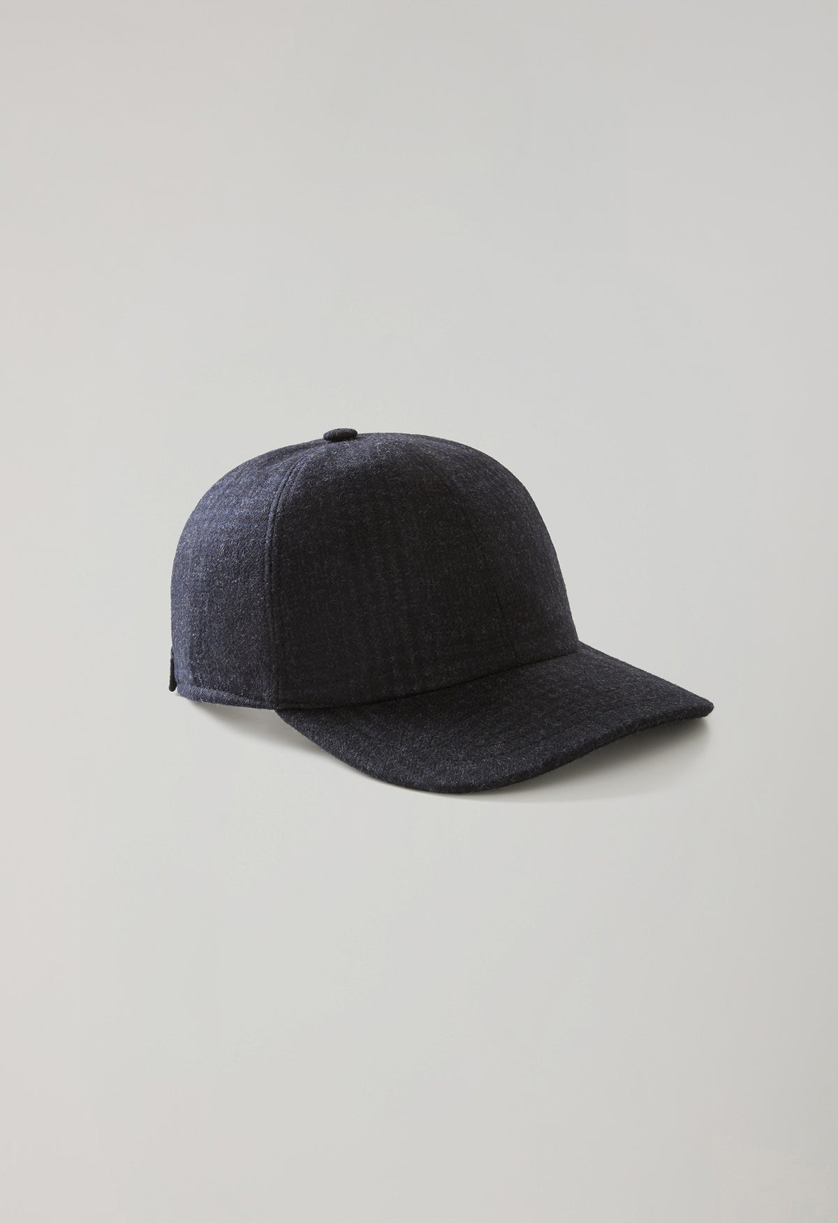 Dunkelblauer Baseballkappe aus weichem Glencheck-Flanell 