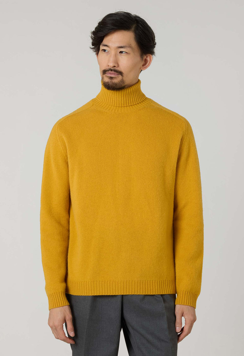 Yellow Wool Cashmere Turtleneck