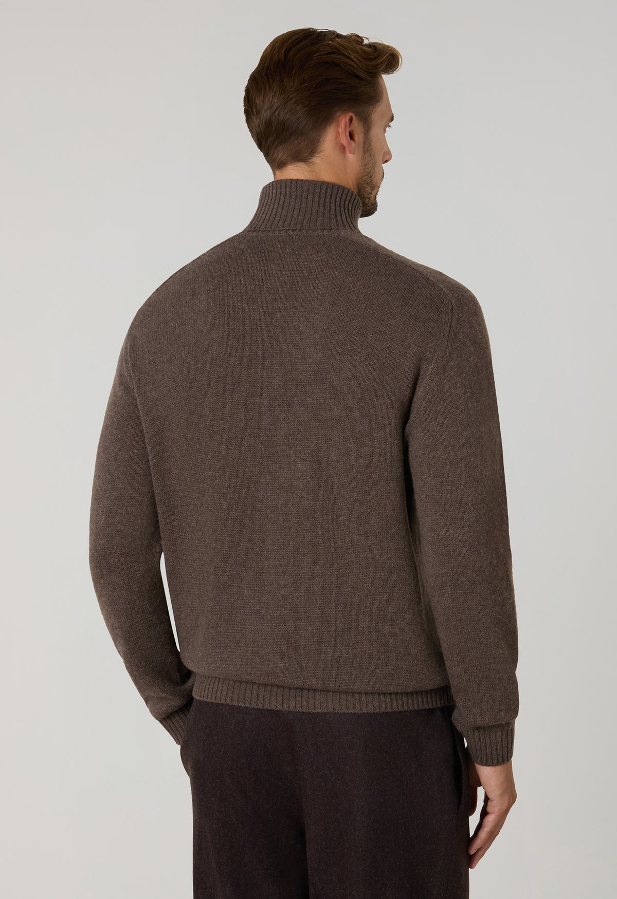 Brown Wool Cashmere Turtleneck