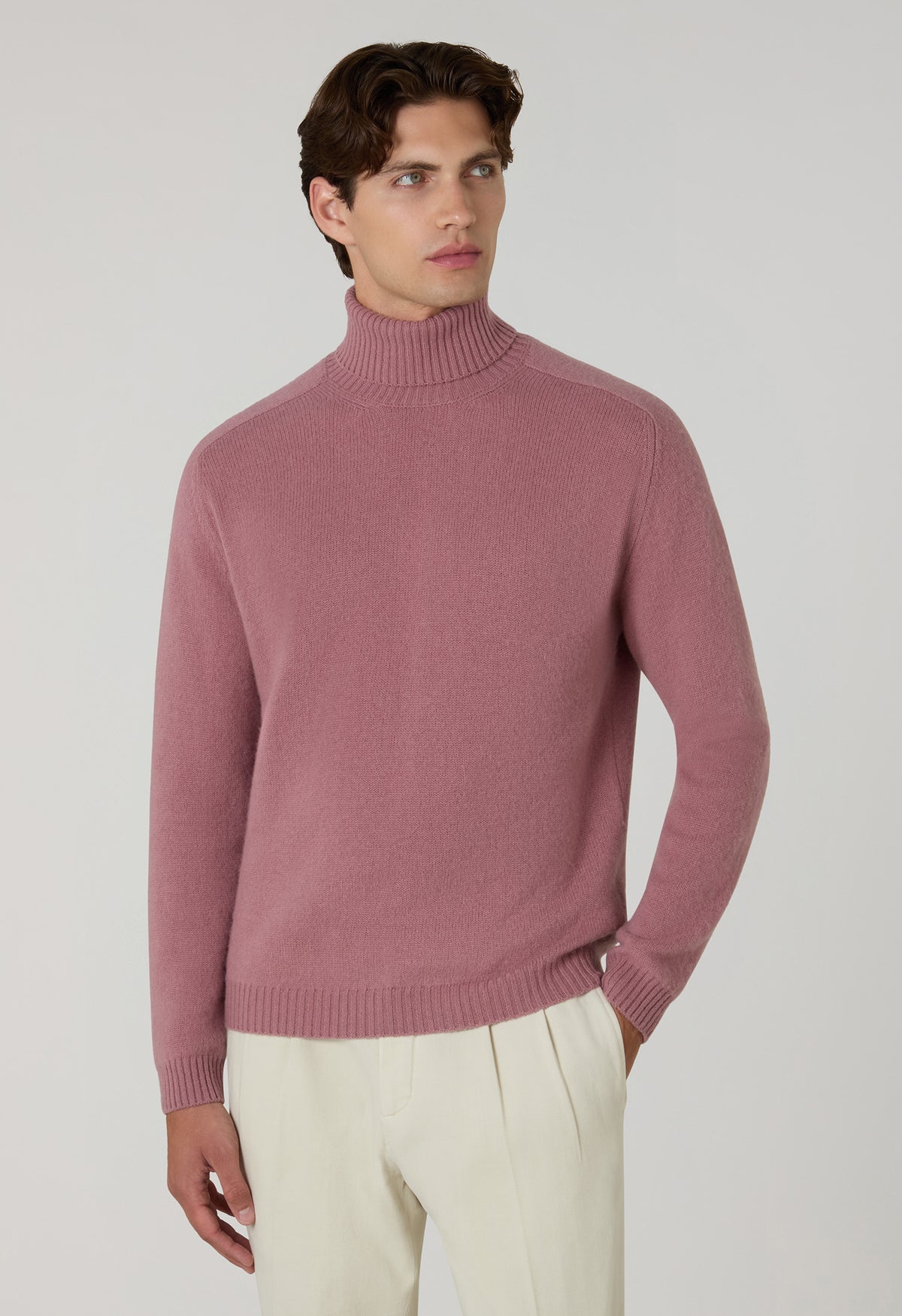 Pink Wool Cashmere Turtleneck