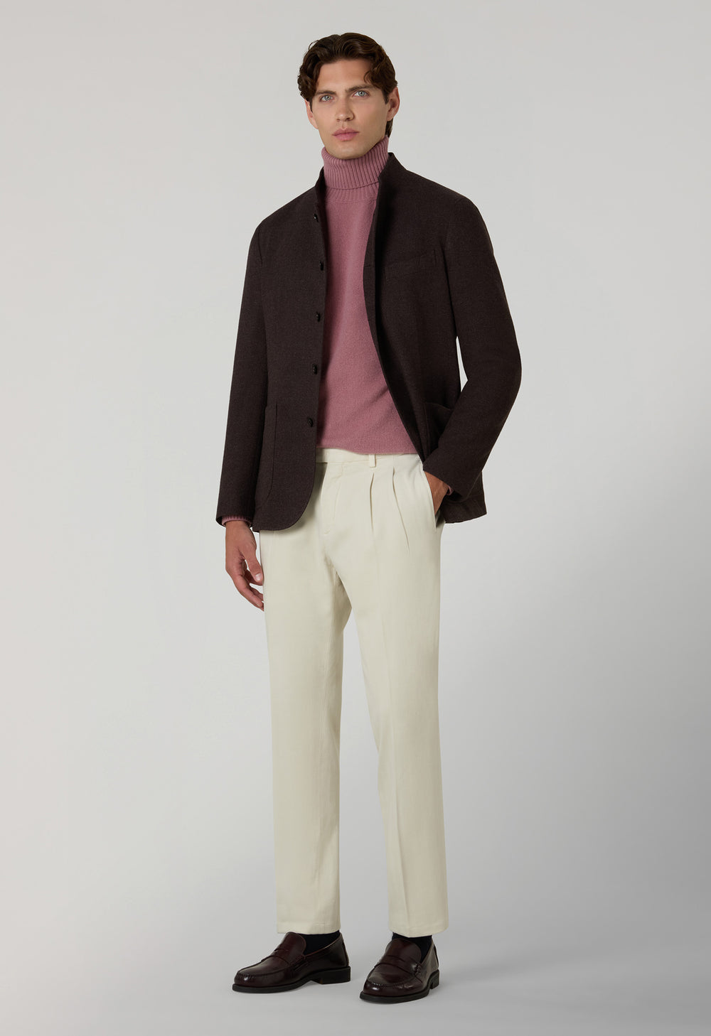 Pink Wool Cashmere Turtleneck