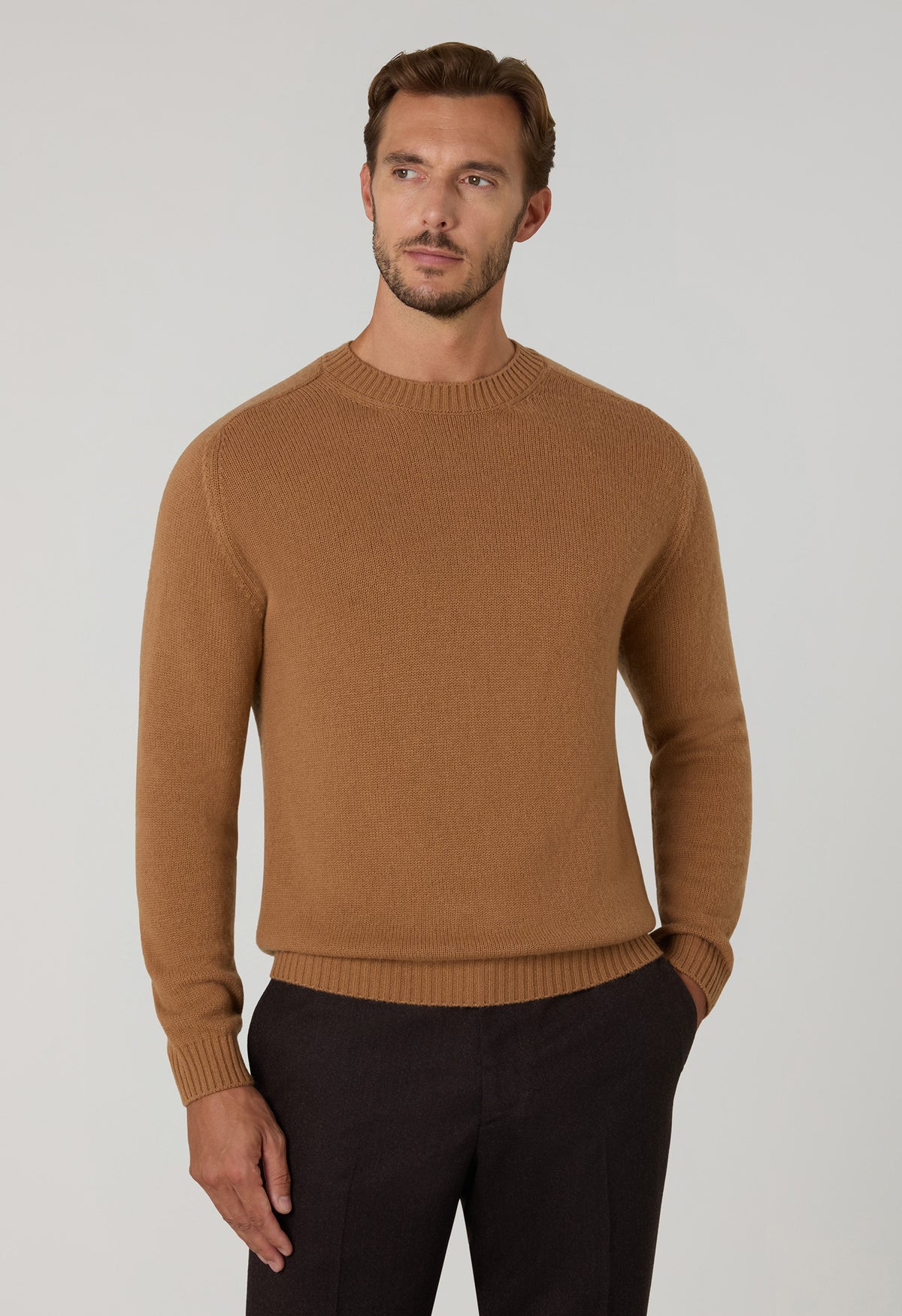 Camel Wool Cashmere Crewneck