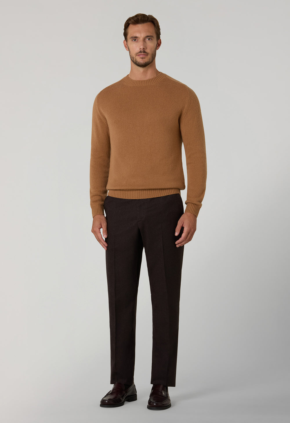 Camel Wool Cashmere Crewneck