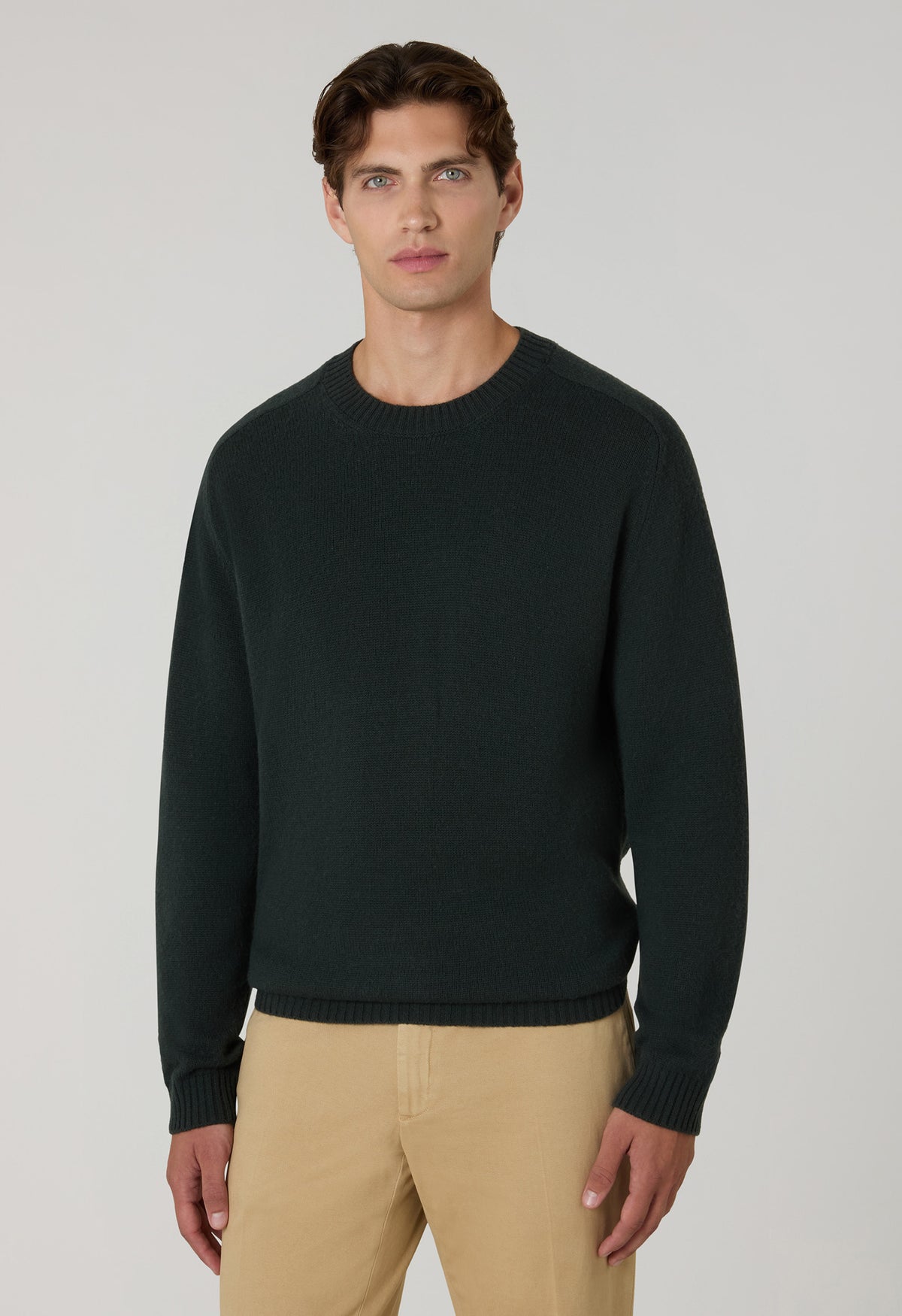 Dark Green Wool Cashmere Crewneck