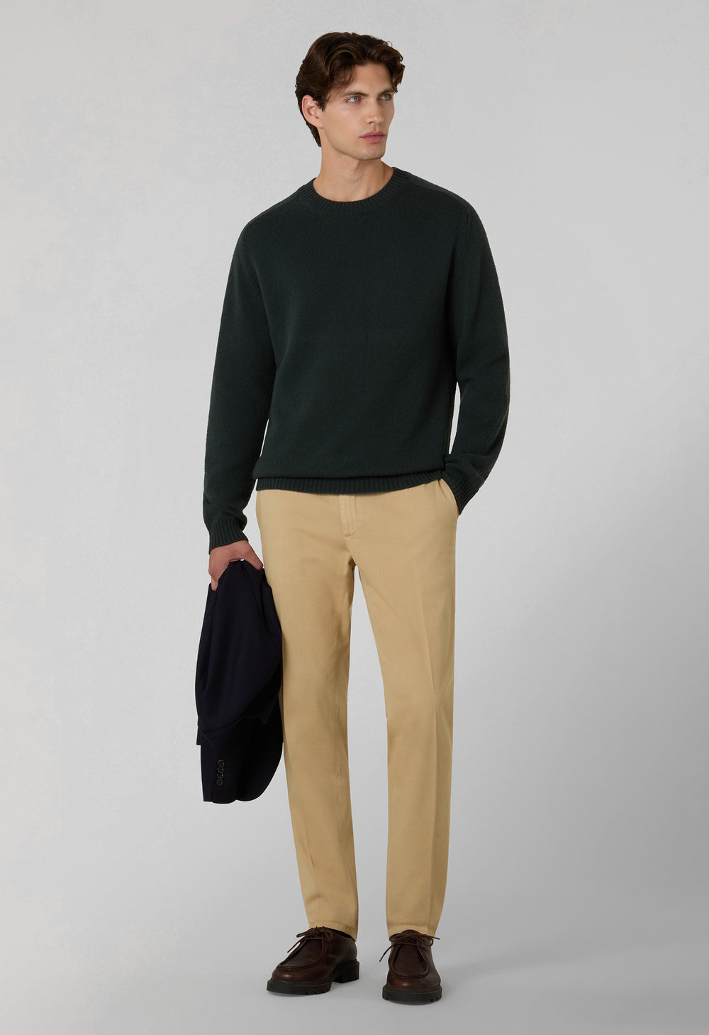 Dark Green Wool Cashmere Crewneck