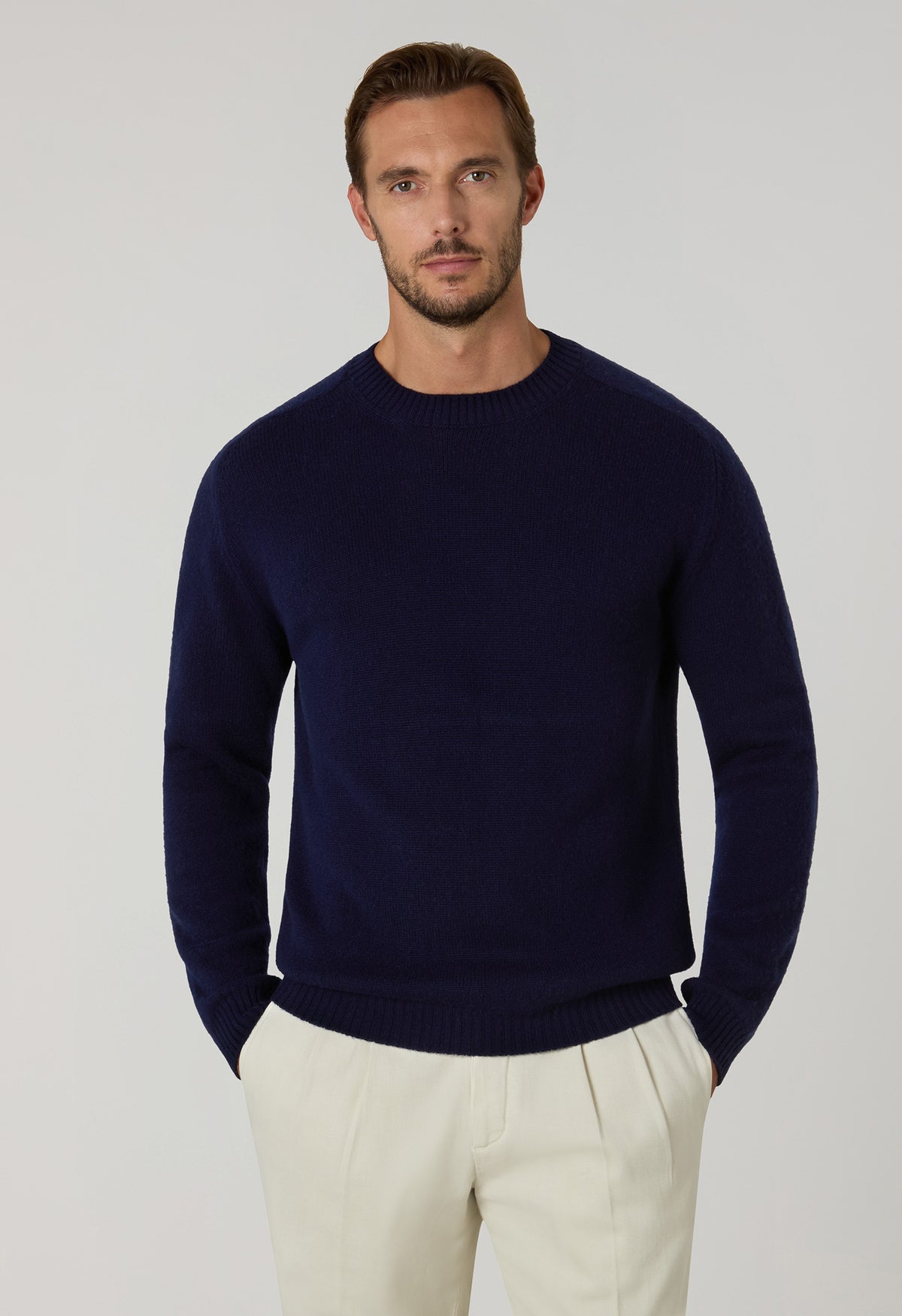 Blue Wool Cashmere Crewneck